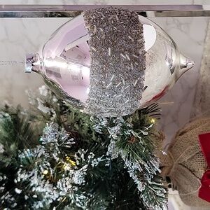 Huge Oversized Vintage Silver Christmas ornament
